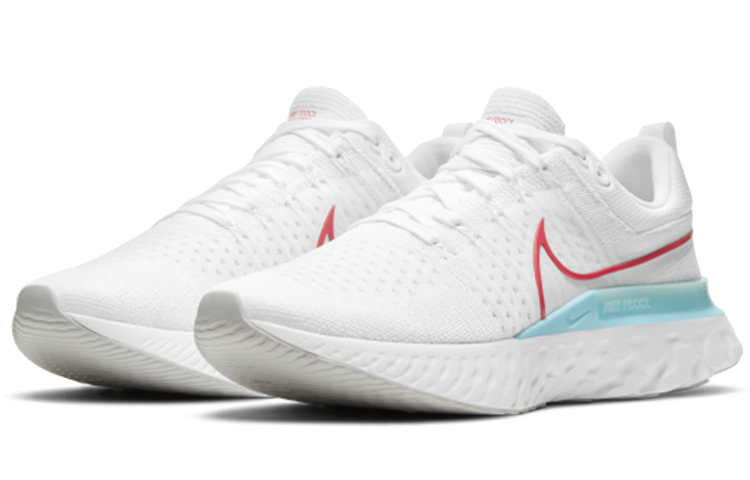 Мужские кроссовки Nike React Infinity Run Flyknit 2 (белый / синий / красный) — 白色/冰河蓝/光子灰/椒红 — фото 3