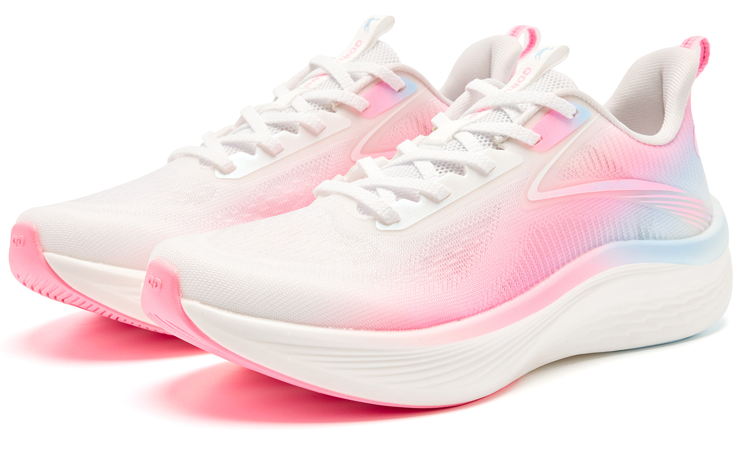 QIAODAN Light Speed 5.0 Low top Q LITESPEED Technology Casual Training Running Shoes Women’s White Pink Blue