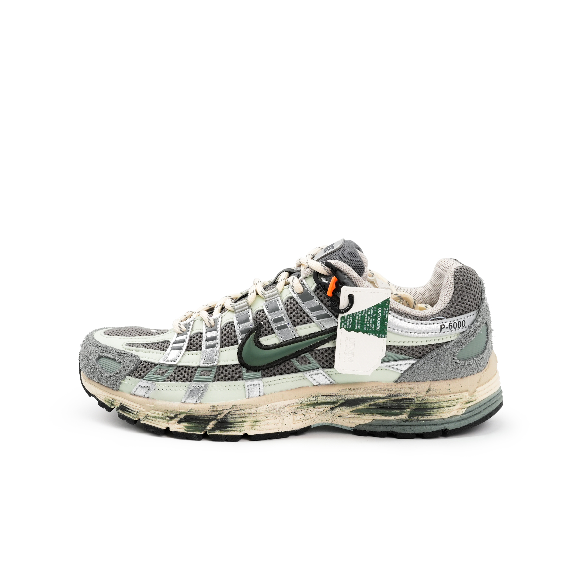 Nike P 6000 Low top Running Shoes Unisex Gray Green