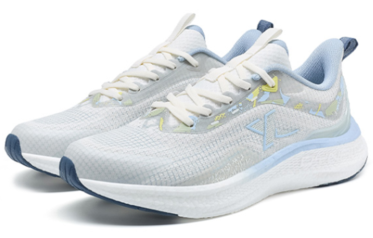 XTEP Dynamic Foam Slip Resistant, Abrasion Resistant, Breathable Low top Running Shoes Women’s White Blue