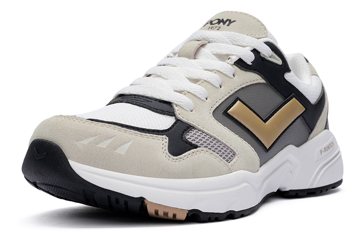 Pony MJ 72 Cushioning Slip Resistant Low top Casual Running Shoes Unisex Beige Gray