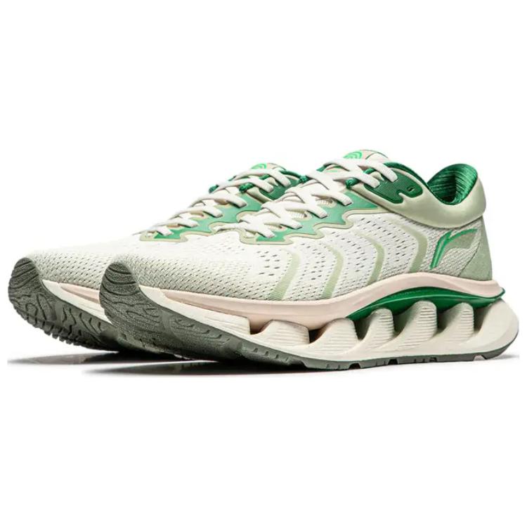 Li Ning Cushioning, Wear Resistant Low top Casual Running Shoes Men’s White Green