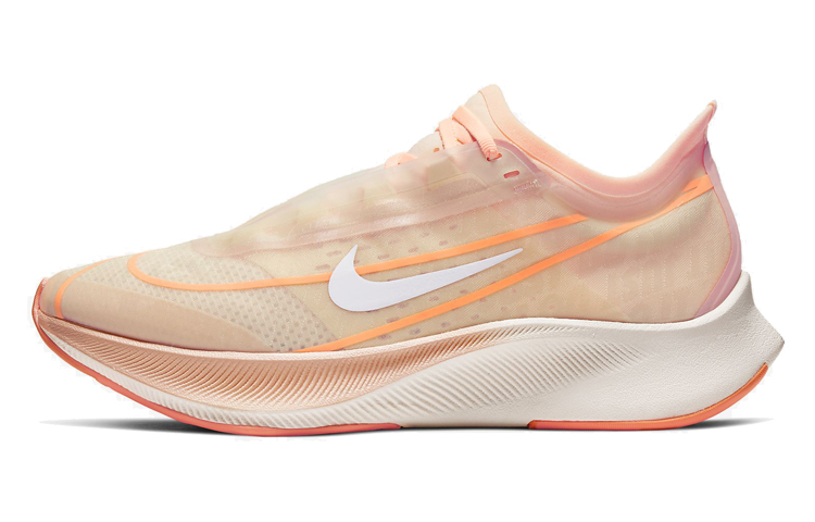 Nike Zoom Fly 3 Air Cushion Woven Fabric Non-Slip Lightweight Low-top Marathon Running Shoes Women's Pulse Orange
