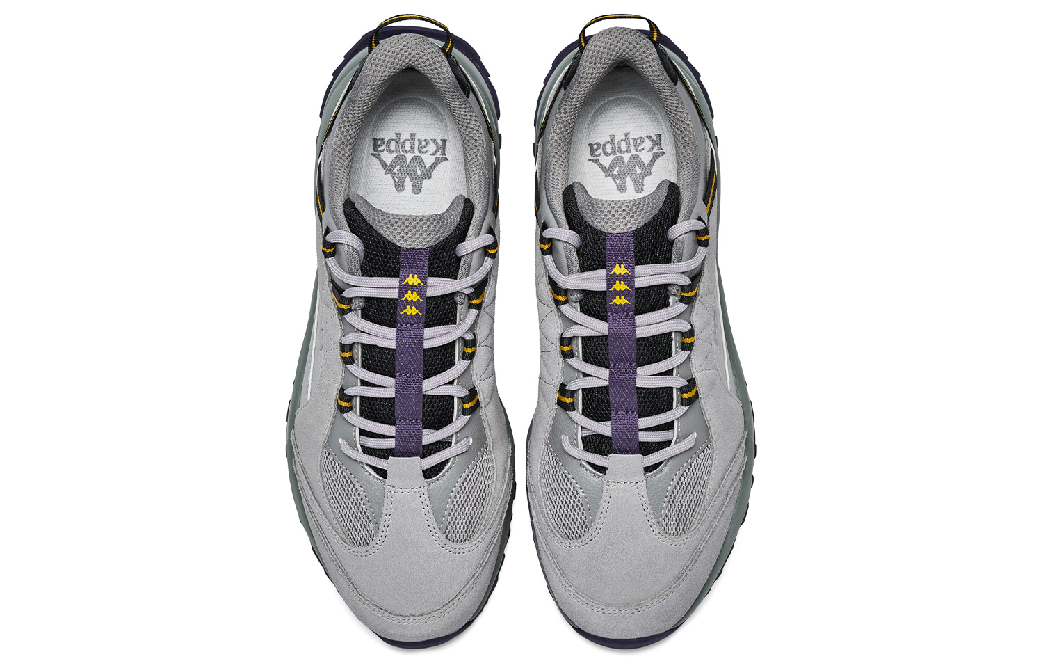 Kappa Synthetic Leather Slip Resistant Abrasion Resistant Low top Casual Running Shoes Unisex Tranquil Gray