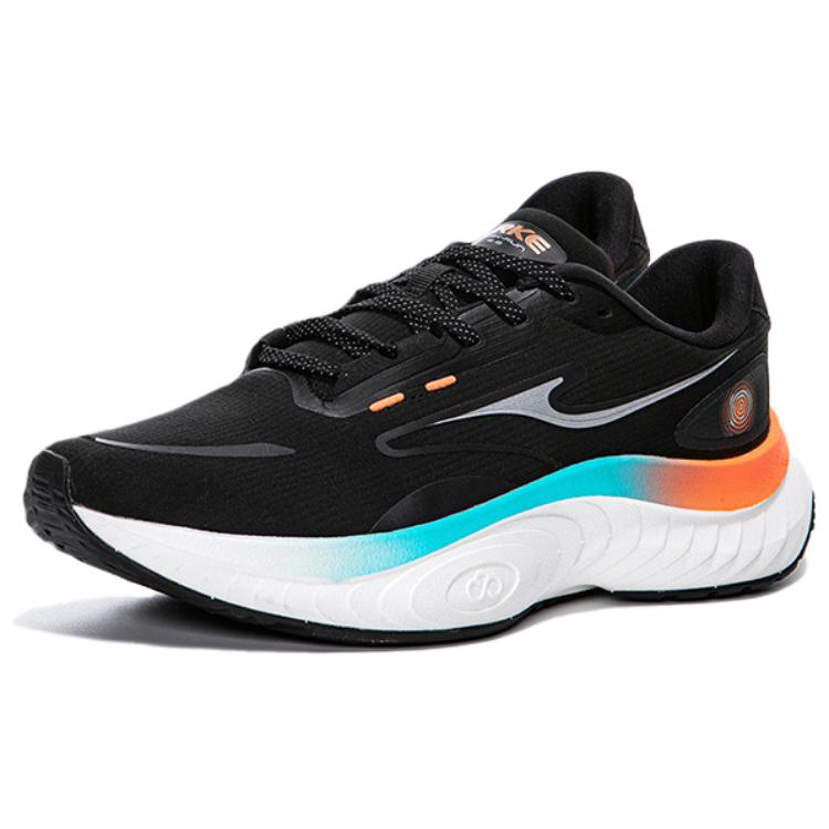 Erke Cushioning Slip Resistant Low top Casual Running Shoes Men’s Black Silver Blue