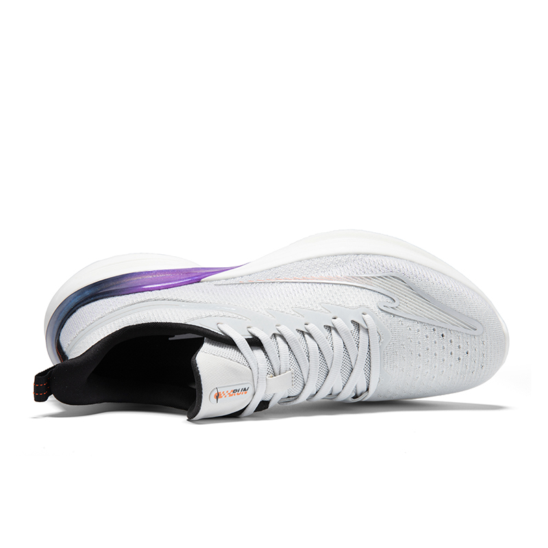 Erke Cushioning Breathable Lightweight Low top Casual Running Shoes Men’s Pencil Gray Mid Purple