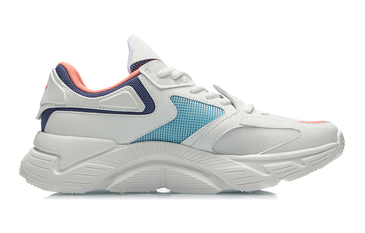 Li Ning Comfortable And Trendy Cushioning Slip Resistant Abrasion Resistant Low top Running Shoes Women’s Mist White
