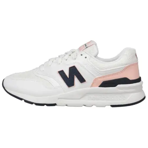 New Balance NB 997H Comfortable round toe low-top running shoes for women, white and pink