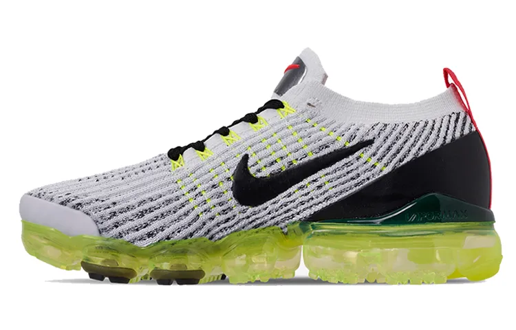 Nike Air VaporMax Flyknit 3 White Black Volt Bright Crimson