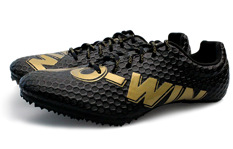 DO WIN Cushioning Slip Resistant Abrasion Resistant Low top Sprint Running Shoes Unisex Black Gold
