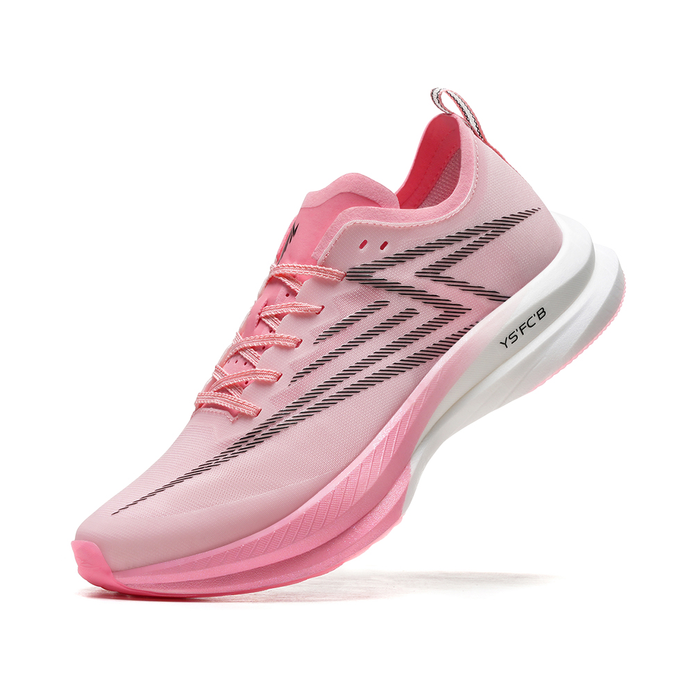 BAOFEISI Cushioning Slip Resistant Abrasion Resistant Low top Full Length Carbon Plate Running Shoes Unisex Pink
