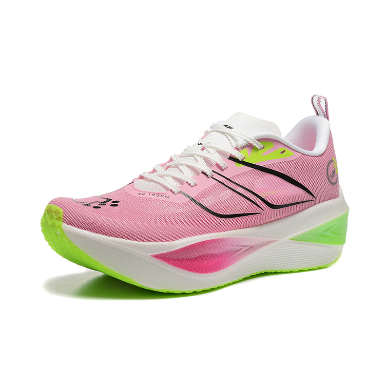 DUANGOU Mesh Low top Running Shoes Unisex White Green Cherry Blossom Pink