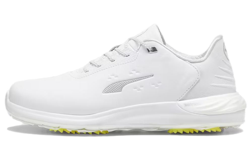 PUMA Phantomcat Cushioning Abrasion Resistant Cushioning, Wear Resistant Low top Golf Shoes Men’s White Yellow