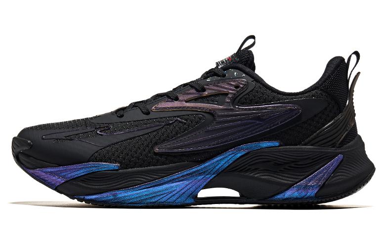 Erke Comfortable Cushioning Slip Resistant Abrasion Resistant Low top Sprint Running Shoes Men’s Black Purple