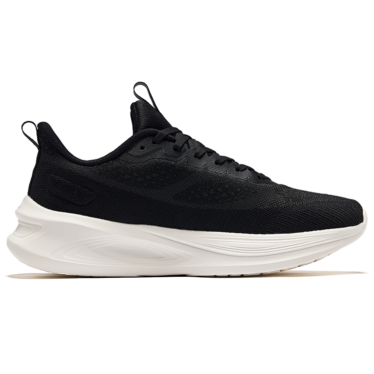 Erke Flying Eagle Cushioning, Wear Resistant Low top Running Shoes Men’s Jet Black Microcrystal White