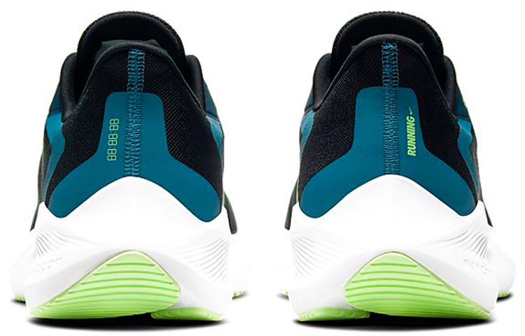Мужские кроссовки Nike Zoom Winflo 7 (черно-сине-зеленые) — фото 5