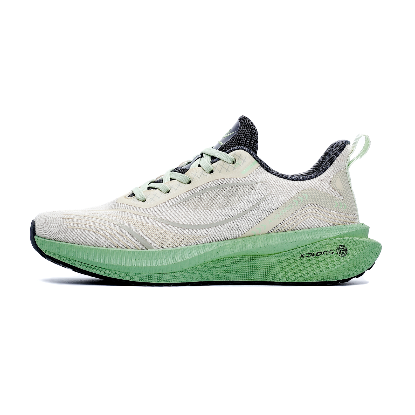 XIDELONG Running Shoes Unisex Low Top Cherry Blossom Pink, Amber Black, Lily Tea Green