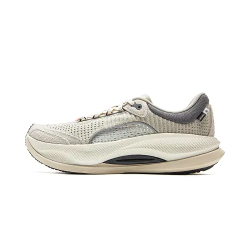 Li Ning Cushioning Reflective Rebound Low top Casual Running Shoes Men's White Gray