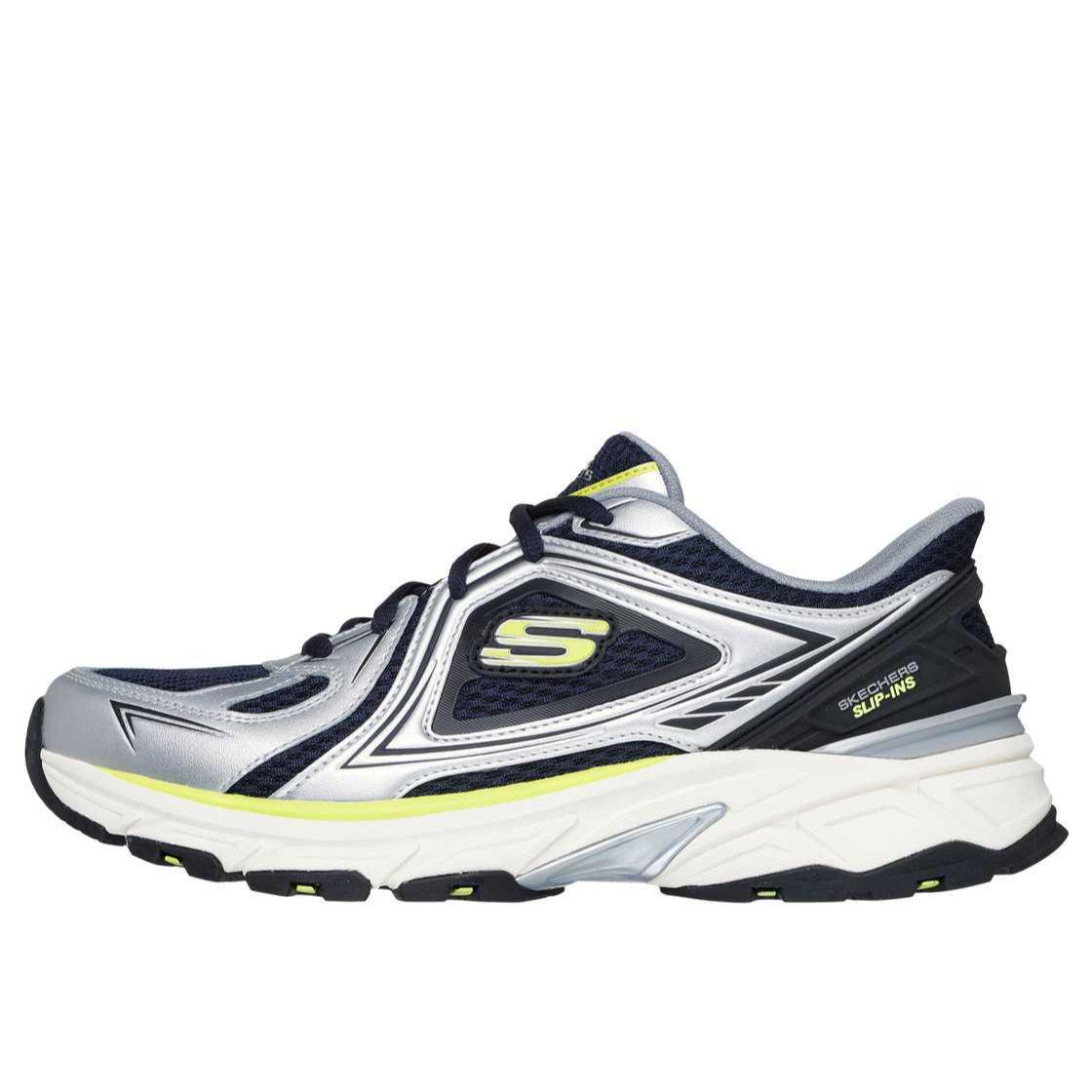 Skechers Breathable Lightweight Support Balance Cushioning Anti Rollover Low top Running Shoes Men’s Silver