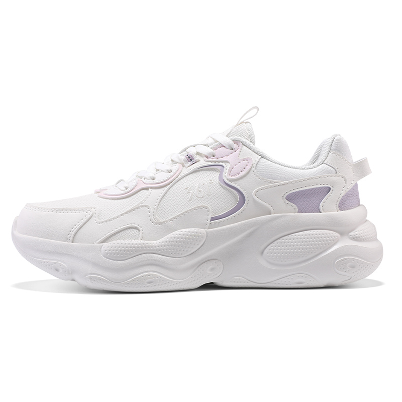 361° Yunshu Low top Casual Running Shoes Women’s Feather White Light Gray Purple