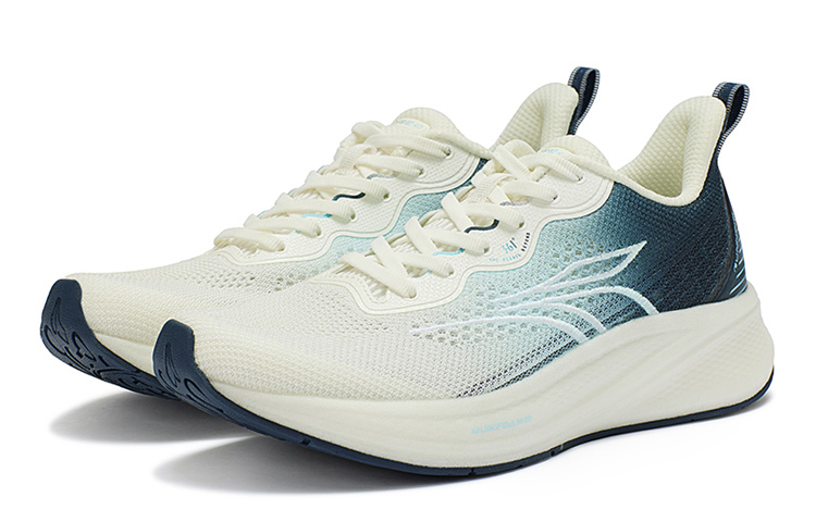 361° QU!KFOAM Cushioning Abrasion Resistant Breathable Low top Running Shoes Men’s White Blue
