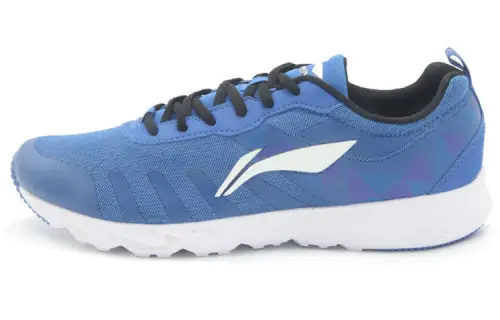 Li Ning Abrasion Resistant Breathable Low top Running Shoes Men's White Blue
