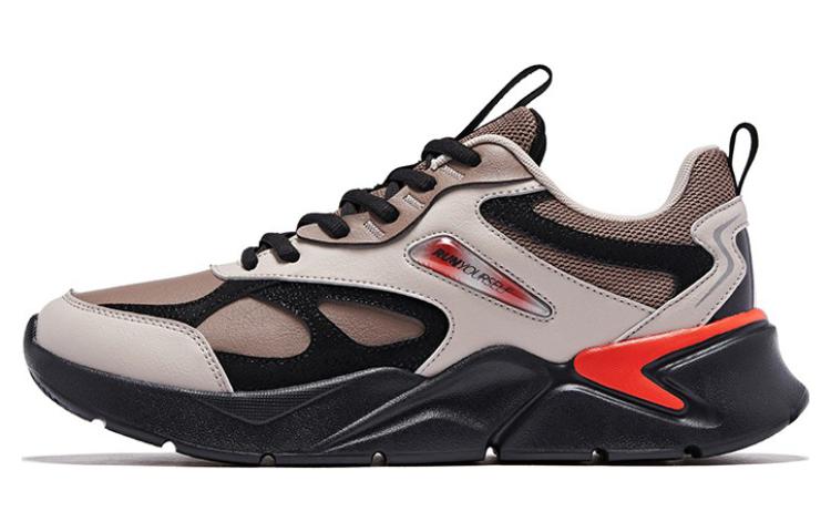 QIAODAN Comfortable Cushioning Slip Resistant Breathable Low top Running Shoes Men’s Gray Black Umber