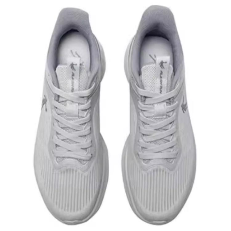 QIAODAN Textile, Synthetic Leather Cushioning Abrasion Resistant Breathable Low top Casual Running Shoes Men’s Gray