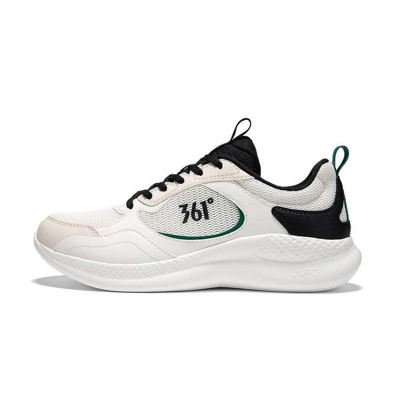361° Cushioning Breathable Lightweight Low top Running Shoes Men’s White Black