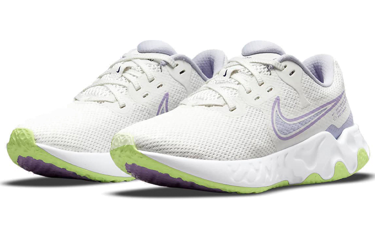 Женские кроссовки Nike Renew Ride 2 (бело-фиолетово-зеленые) — Белый / фиолетовый / зелёный — фото 3