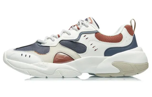 Li Ning Comfortable Abrasion Resistant Low top Running Shoes Men's Mist White