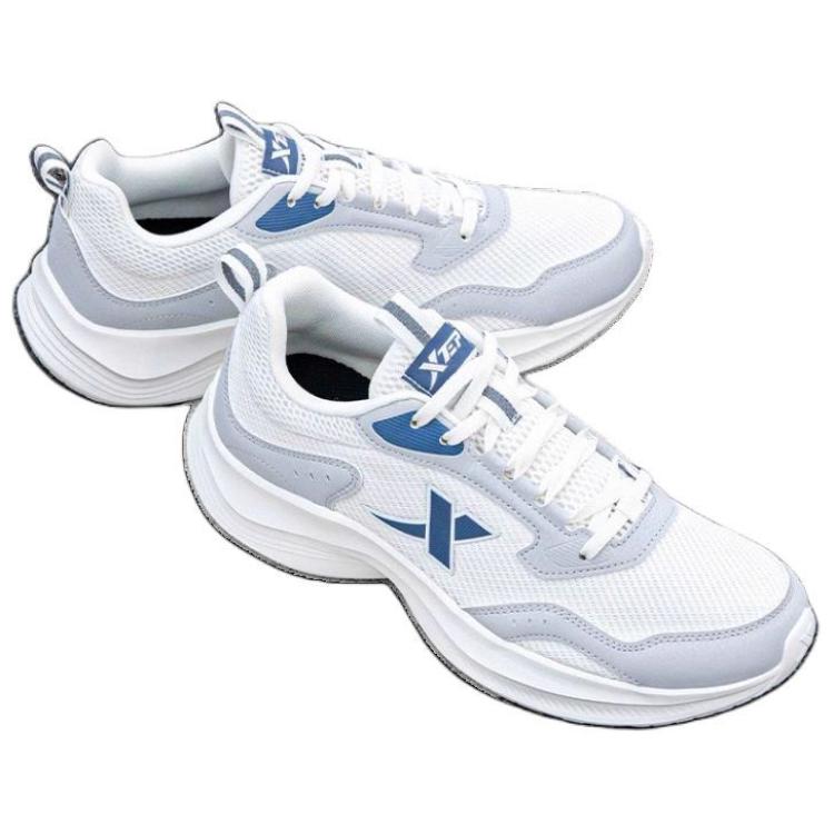 XTEP Cushioning Slip Resistant Breathable Low top Casual Running Shoes Men’s New White