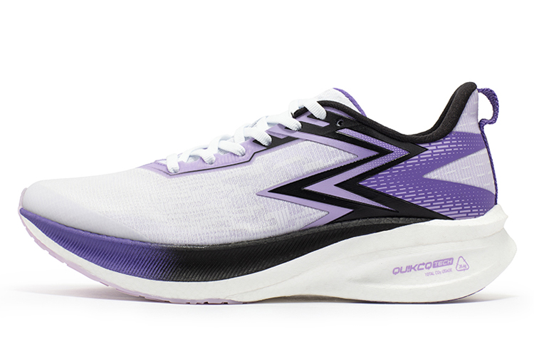 361° Feiran ET physical examination sports shock-absorbing, non-slip, wear-resistant, breathable and rebound low-top running shoes, same style for men and women, white digital lavender