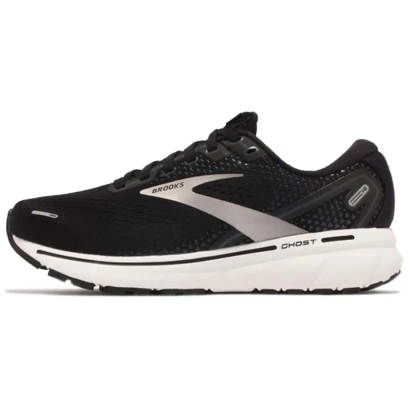 Brooks Ghost 14 Comfortable And Lightweight Slip Resistant Abrasion Resistant Low top Running Shoes Women's Black White