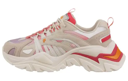 FILA Electrove Comfortable Cushioning, Wear Resistant Low top Running Shoes Women's Beige White Red