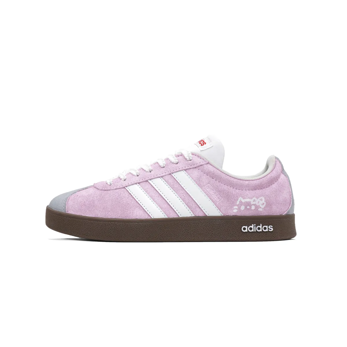Adidas VL COURT 2.0 Lifestyle Sweet Meow Steps Abrasion Resistant Low top Skateboard Shoes Unisex Pink