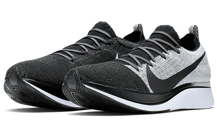 Мужские кроссовки Nike Zoom Fly 1 Flyknit (черно-серо-белые) — Чёрный / серый / белый — фото 3