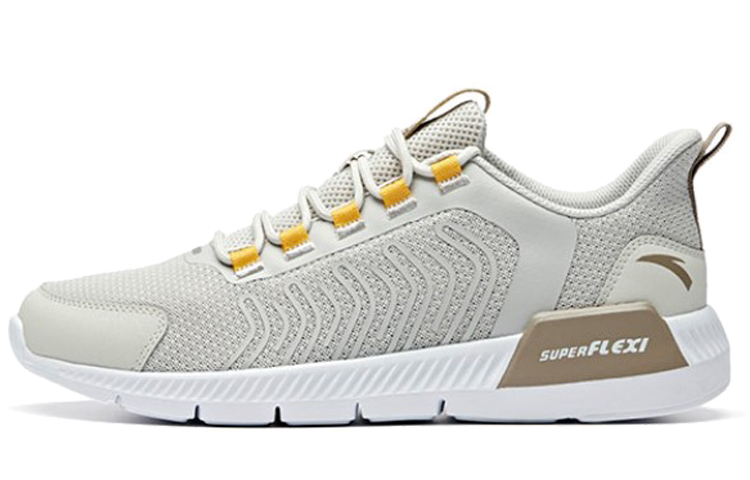 Anta Comfortable Cushioning Slip Resistant Breathable Lightweight Low top Running Shoes Men’s Gray Yellow White