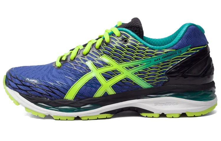 Asics GEL Nimbus 18 Comfortable Low top Running Shoes Men's Blue Yellow