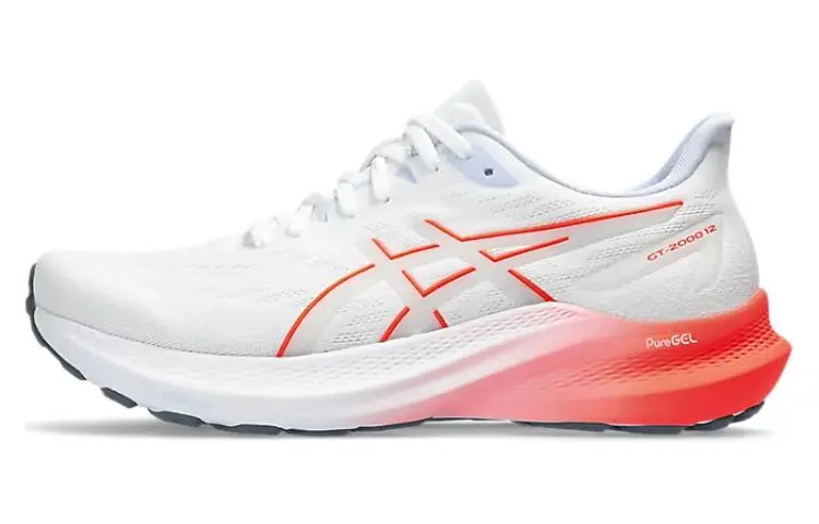 ASICS GT 2000 12 White Sunrise Red Women's