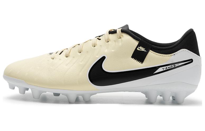 Nike Tiempo Legend 10 Round Toe Lace Up AG (Glue Short Nails) Leather Football Shoes Men's Light Yellow