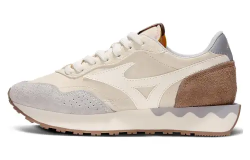Mizuno LG 70s Mesh, Suede Abrasion Resistant Low top Casual Shoes Unisex White Umber Gray