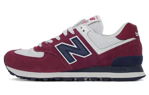 New Balance 574 Shoes Wine Red/White