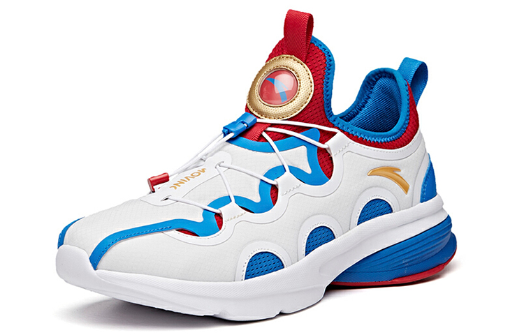Anta Comfortable Fabric Cushioning Breathable Low top Running Shoes Men’s White Red Blue