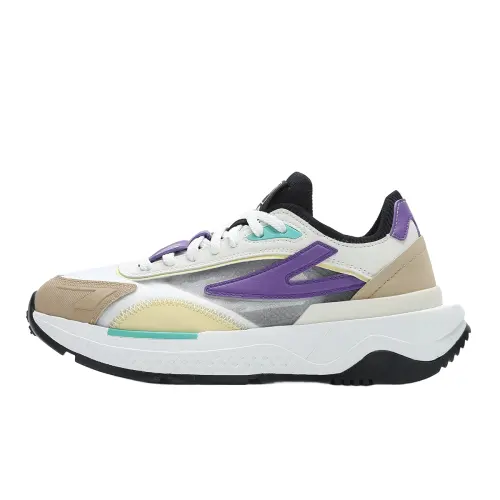 FILA PIONIERE Synthetic Leather Cushioning Low top Running Shoes Women's Beige Yellow