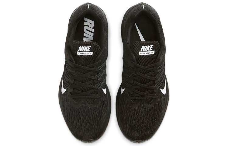 Женские кроссовки Nike Zoom Winflo 5 (черно-белые) — Чёрныйбелый — фото 4