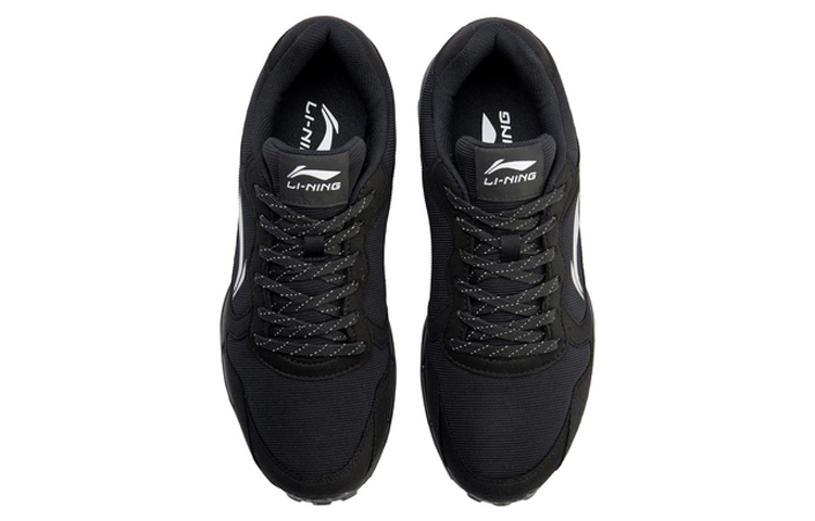 Li Ning Cushioning Slip Resistant Abrasion Resistant Low top Long Distance Running Shoes Men’s Standard Black