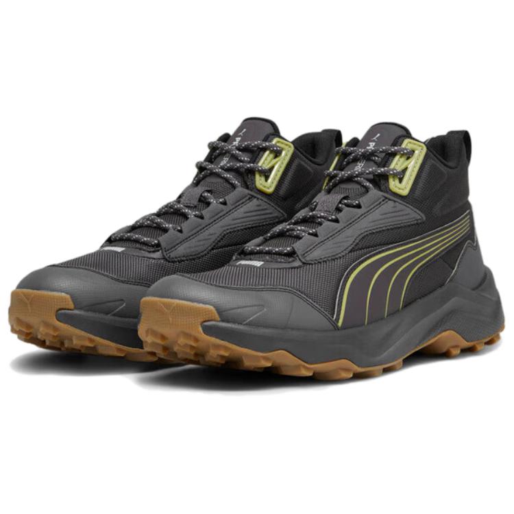 PUMA Slip Resistant Mid top Running Shoes Unisex Black Green