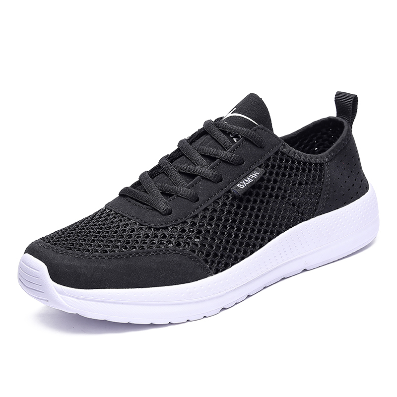 Binary Cushioning Slip Resistant Breathable Lightweight Rebound Low top Running Shoes Men’s Black White