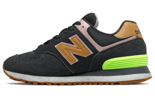 New Balance NB 574 Running Shoes Women's Low Top Black/Yellow/Pink/Gray/White